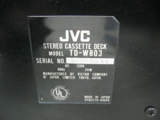 JVC TD W803 Stereo Dual Cassette Deck  