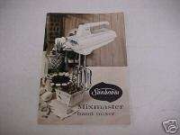 Vintage 1960 Sunbeam Mixmaster Mixer Operation Manual  
