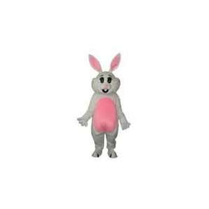  Pink Ear Easter Bunny Adult Mascot Costume Everything 