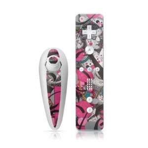  Lady In Pink Design Nintendo Wii Nunchuk + Remote 
