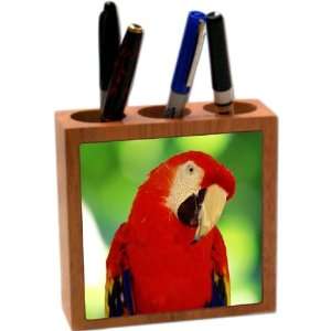  Rikki KnightTM Red Parrot Design 5 Inch Tile Maple 