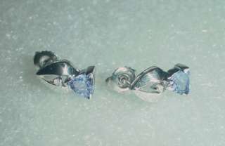 14K ESTATE TANZANITE DIAMOND EARRINGS   LB1659  
