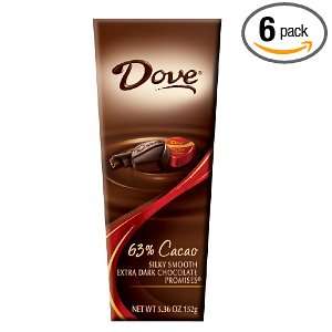 Dove Dark Chocolate (63%) Candy, 5.36 Ounce Packages (Pack of 6)