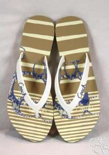 COACH Kali Jelly Pop Nautical Flip Flops Thongs Shoes  