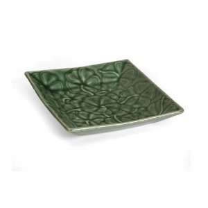  Ceramic Green Plate Square   Flower Claymation Plate 