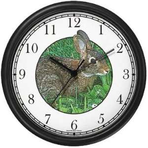 Cottontail Bunny Rabbit Wall Clock by WatchBuddy Timepieces (Hunter 