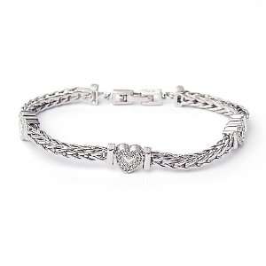  Silver Diamond Heart Bracelet CoolStyles Jewelry