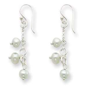   Sterling Silver Freshwater Cultured Light Blue Pearl Earrings Jewelry