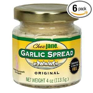 Chez Jane Garlic Spread, Original, 4 Ounce Jars (Pack of 6)  