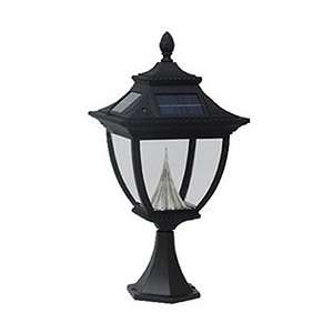 Gamasonic 104011 GS 104P Pagoda Solar Lamp Post with Post Mount and 8 