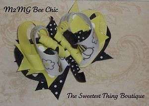 M2MG Bee Chic Boutique Style Hair Bow  
