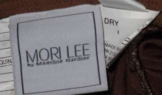 Mori Lee Chocolate & Pink Strapless Beaded Formal Dress Sz 9/10  
