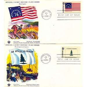  USA Two First Day Covers Boy Scouts Historic Flags Series 
