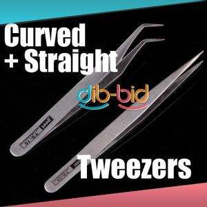 Nonmagnetic Stainless Steel Curved Straight Tweezers  