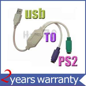 USB TO PS/2 PS2 MOUSE KEYBOARD CONVERTER CABLE ADAPTER  