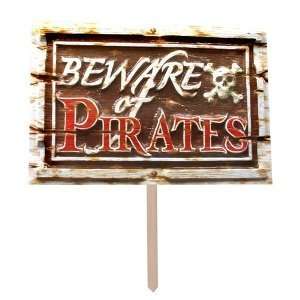  Beware Of Pirates 3 D Art Form Yard Sign 