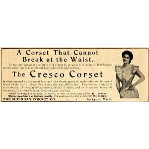  1902 Ad Cresco Corset Michigan Jackson Fashion Clothing 
