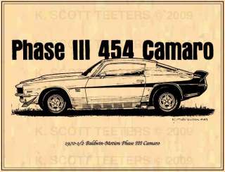 1970 1/2 Chevy Baldwin Motion 454 Phase III Camaro Musclecar Print 