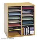   Safco 9422MO Wood Adjustable Literature Organizer, 16 Compartment Oak