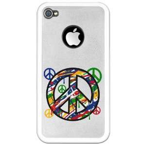  iPhone 4 or 4S Clear Case White Peace Symbol Sign Dripping 