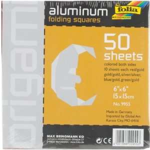  Global Art Folia Origami Paper 6X6 Aluminum 50/Pkg 
