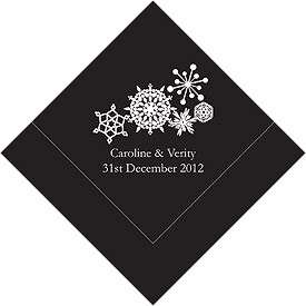 100 Winter Snowflake Personalized Cocktail Napkins  