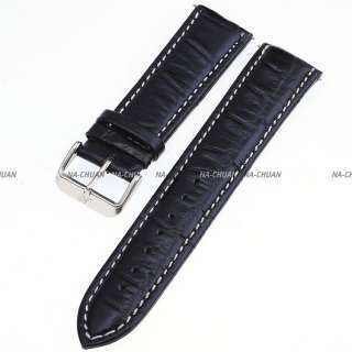   Genuine Leather 20 22 24 mm Watch Band Strap + Pin Black Brown  