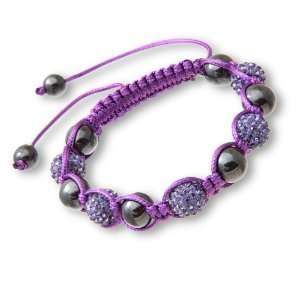  Idolise Bracelet Violet Sparkly & Magnetite Beads Jewelry