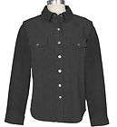 NWOT Denim & Co. Washable BLACK Suede Snap Front Western Shirt JACKET 