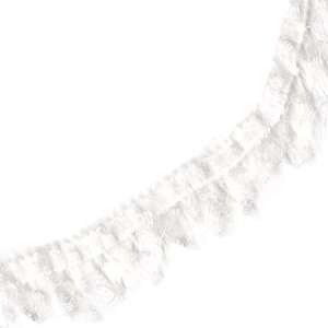   Ruffled Lace Trim, 5 Yard, Dyeable White Arts, Crafts & Sewing