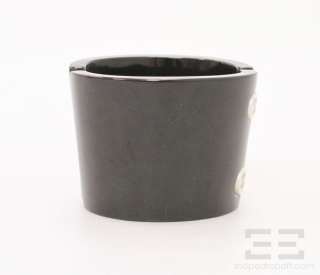 Chanel Black And White Resin CC Wide Cuff Bracelet, 03C  