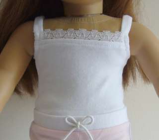 18 Inch DOLL CLOTHES White Lace Cami T Shirt Camisole  