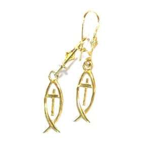  14 K solid Gold Messianic Earrings   (1.6 cm or 0.6 inches 