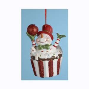  4.25 Cupcake Heaven Snowman Holding An Apple Christmas 