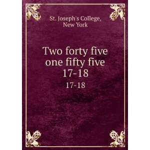  Two forty five one fifty five. 17 18 New York St. Joseph 