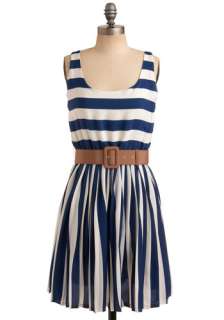 Style is Style Dress in Navy   Brown, Stripes, Casual, Nautical, A 