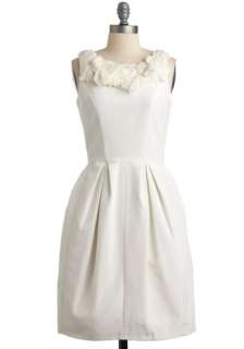 Blissful Beauty Dress   White, Solid, Pockets, A line, Sleeveless, Mid 