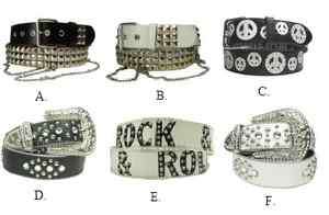 Various Adult Fashion Belts Studs and Rhinestones 10% off (see details 