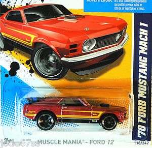   2012 MUSCLE MANIA FORD   70 Ford Mustang Mach 1   RED   k case  
