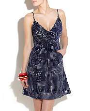 Blue (Blue) Miss Sixty Dotty Wrap Dress  245776740  New Look