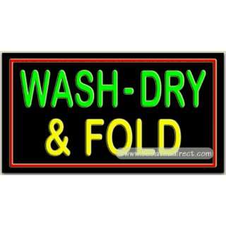  Wash Dry & Fold Neon Sign (20H x 37L x 3D) Everything 