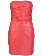 DROME   STRAPLESS LEATHER DRESS