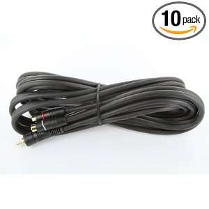  12 Foot RCA Y Male to 2 RCA Female Black w/Gold Connectors 