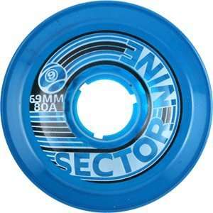 Sector 9 Slalom 80a 69mm Clear Blue Skateboard Wheels (Set 