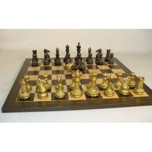  WW Chess BC42 EBC Ribbed Brass Chess Set Toys & Games