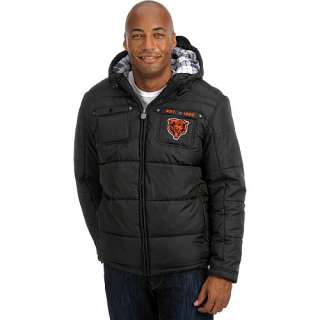 Pro Line Chicago Bears Quilted Puff Jacket with Plaid Lining    
