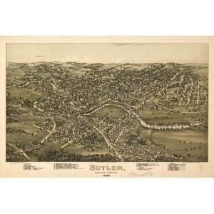  Historic Panoramic Map Butler, Butler County, Pennsylvania 