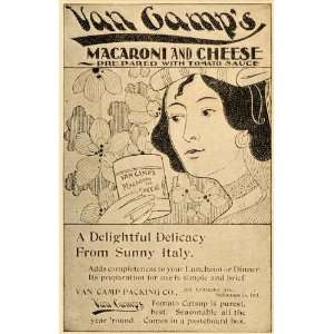  1898 Ad Van Camps Macaroni Cheese Tomato Sauce Indiana 