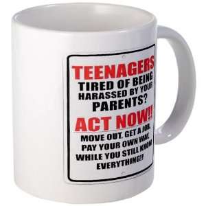 Teenagers funny sign Funny Mug by   Kitchen 