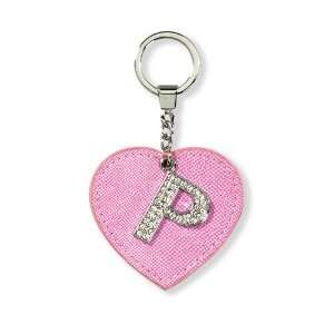  Dazzle Light Pink Initial P Key Chain